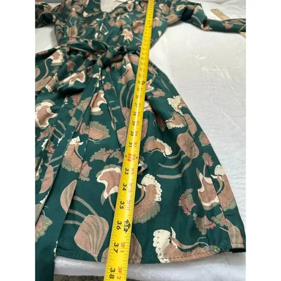 Pomandère Women's Natural Printed Dress Silk Cotton Size 6 Knee Length EUC - Picture 4 of 9